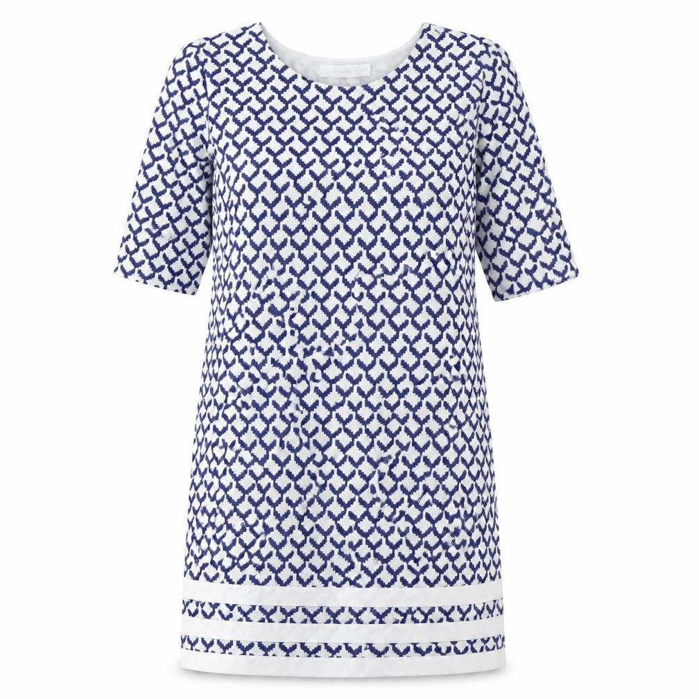 H&M Women's Blue White Shift Dress S
