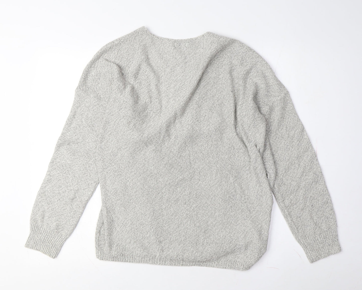 Kimchi Blue Women's Grey V-Neck Pullover Jumper M