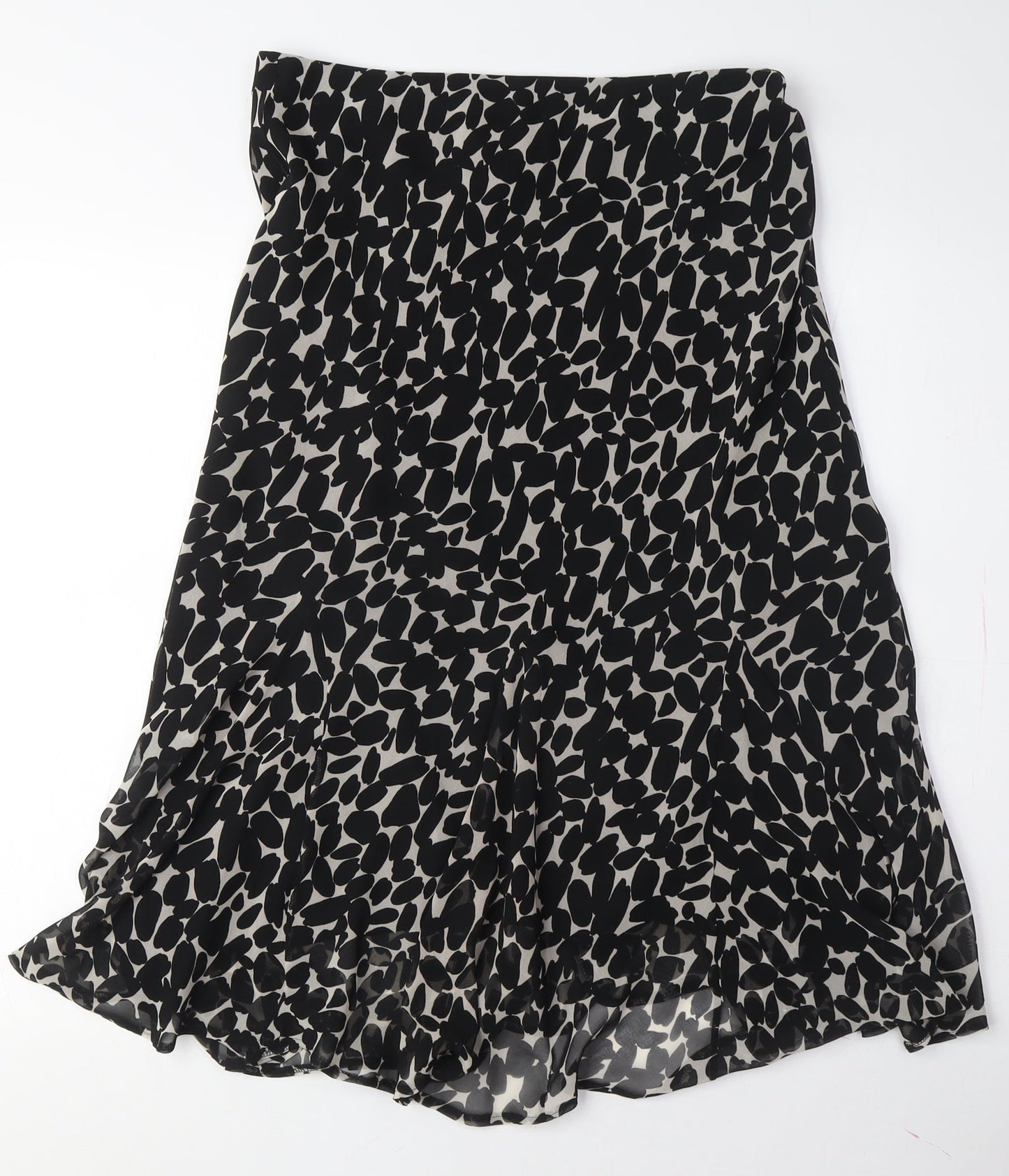 Marks and Spencer Women's Black Animal Print A-Line Skirt