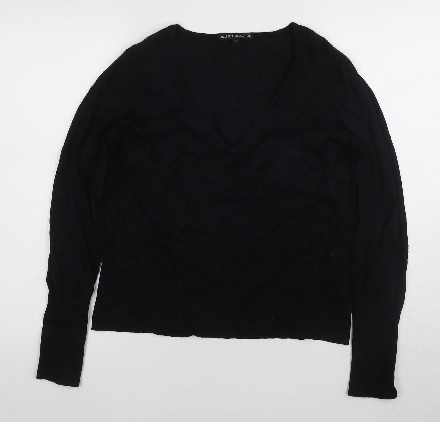 Marks and Spencer Women's Black V-Neck Blouse, Size L