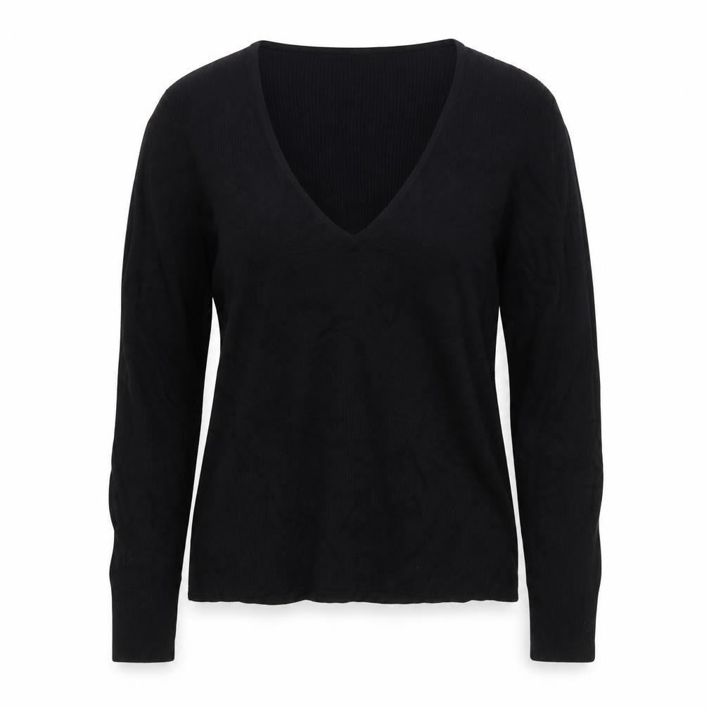 Marks and Spencer Women's Black V-Neck Blouse, Size L