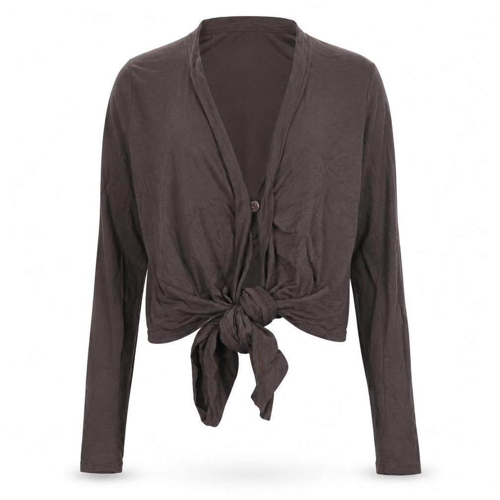 Out of Xile Men's Brown Silk Long Sleeve T-Shirt