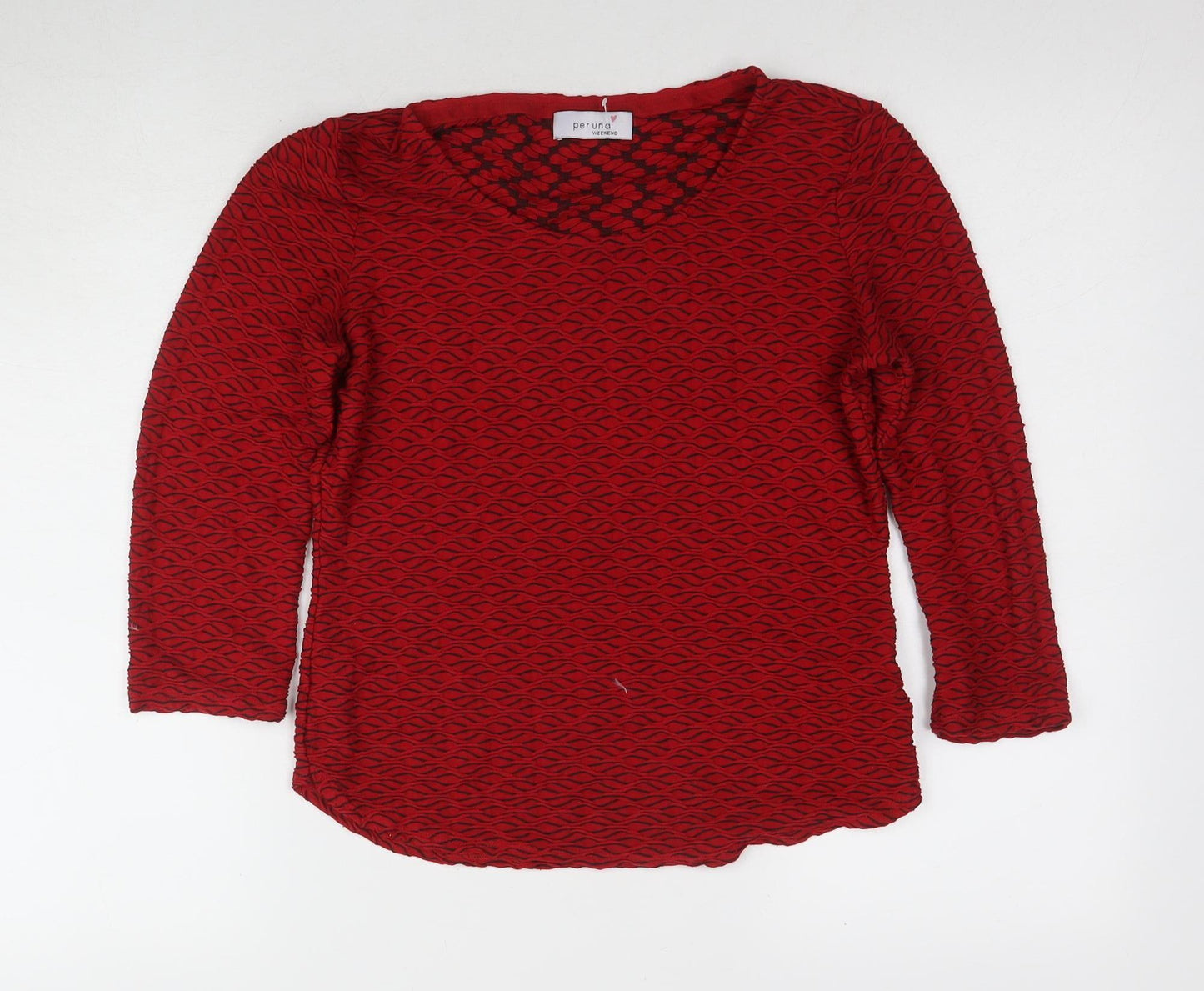 Marks and Spencer Red Long Sleeve Jersey T-Shirt UK 8