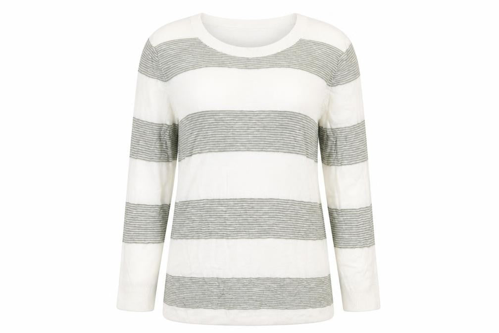 Gap Women's Medium White Striped Pullover Jumper