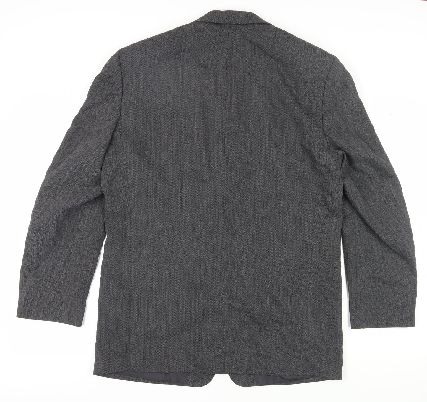 Ciro Citterio Men's Grey Wool Blazer 42L Business Formal