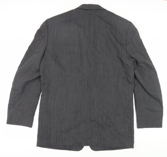 Ciro Citterio Men's Grey Wool Blazer 42L Business Formal
