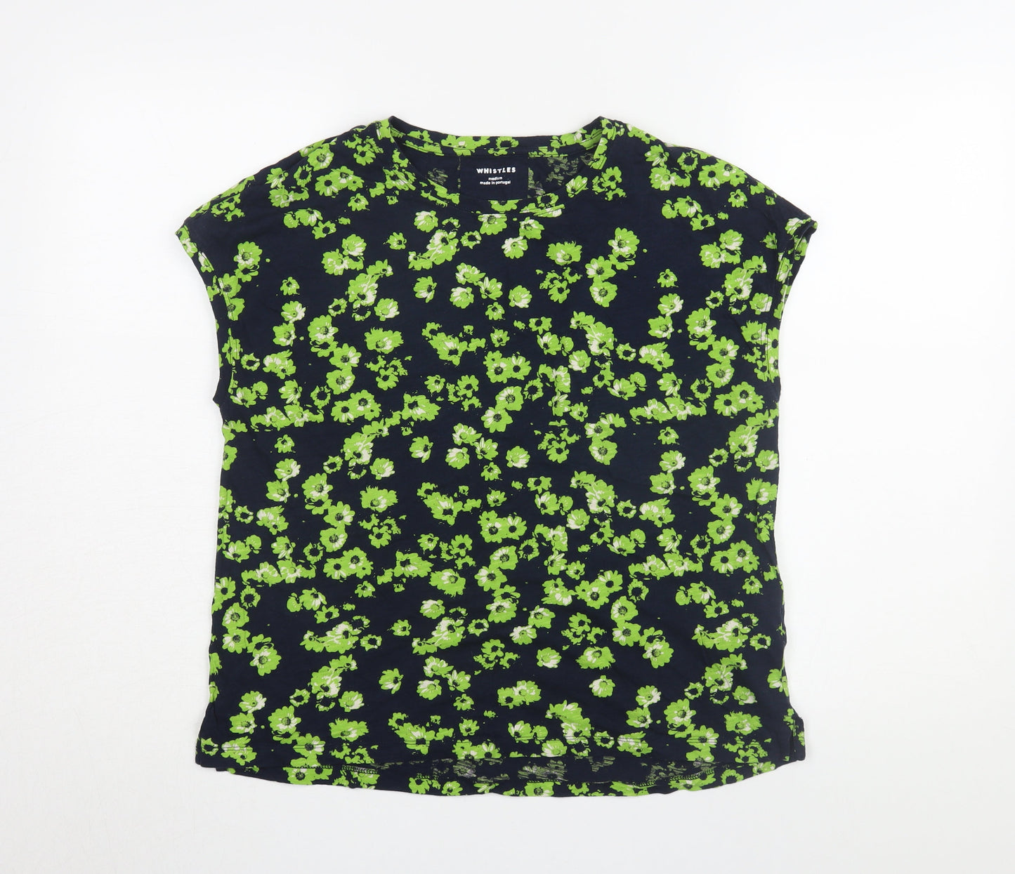 Whistles Women's Green Floral Cotton T-Shirt