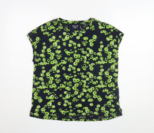 Whistles Women's Green Floral Cotton T-Shirt