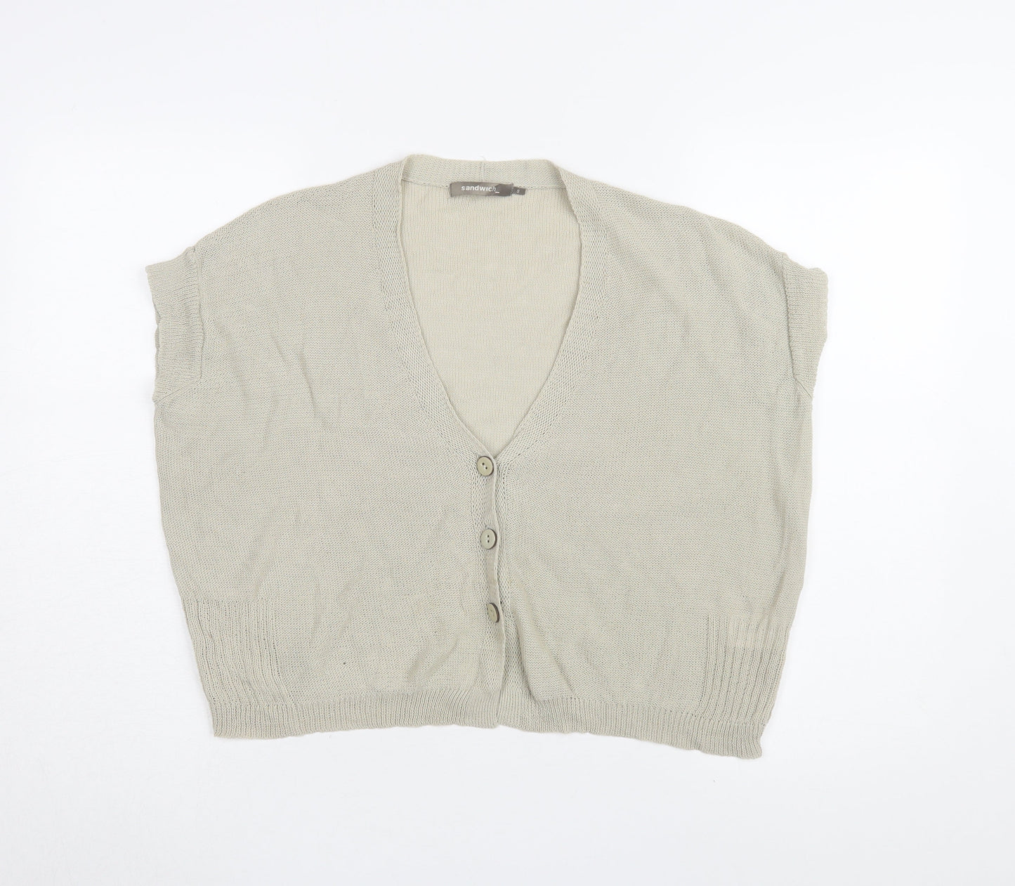 Sandwich Women's Beige V-Neck Cardigan, Size S