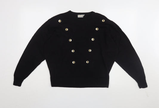 Aquascutum Women's Black Wool Pullover Jumper L
