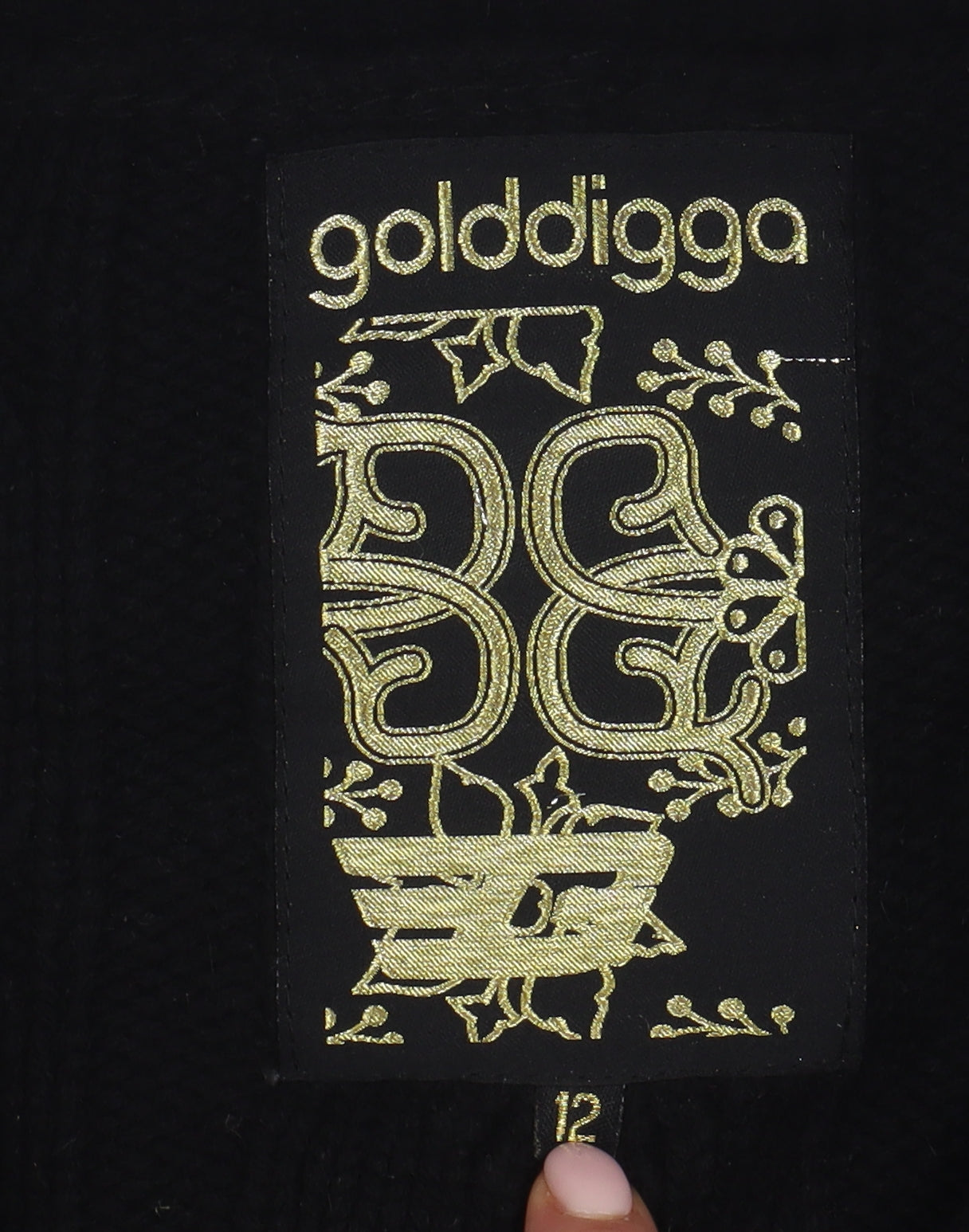 Golddigga Women's Black Coatigan Size 12 Long Wool Blend