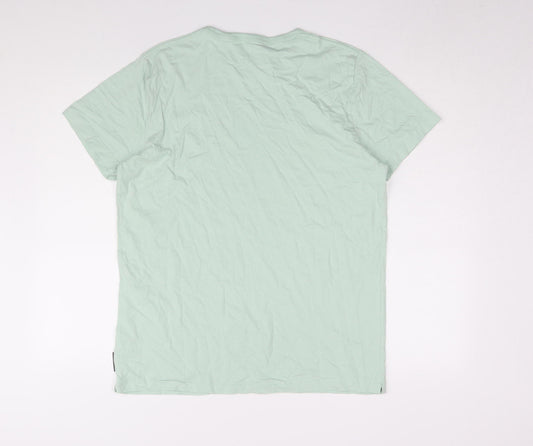 French Connection Men's XL Green Cotton T-Shirt