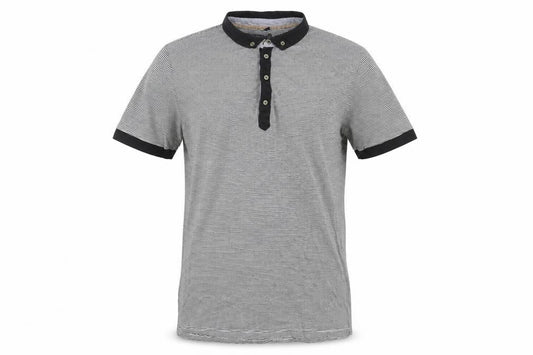 Spitalfields Men's Black Striped Polo Shirt Size M