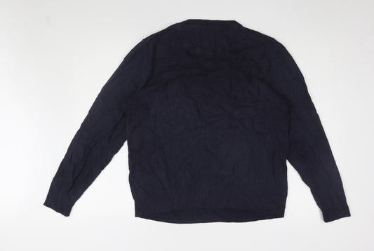 Fat Face Men's Blue M Cotton Cashmere Pullover Jumper