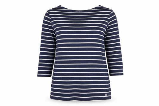 Womens UK Size 10 Crew Clothing Company Blue 100% Cotton T-Shirt