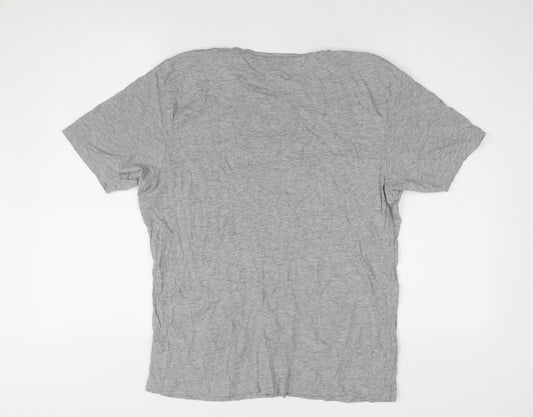 Farah Men's Grey Large T-Shirt, Short Sleeve, Crew Neck