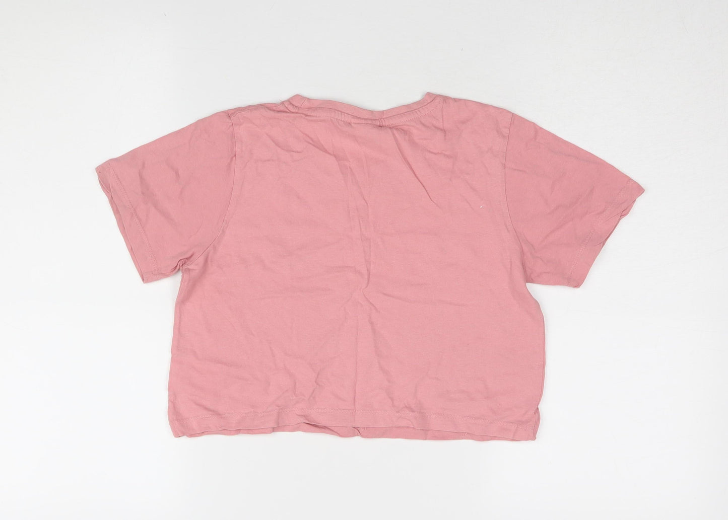 Hype Girls Pink Cropped T-Shirt 11-12 Years Logo Tee