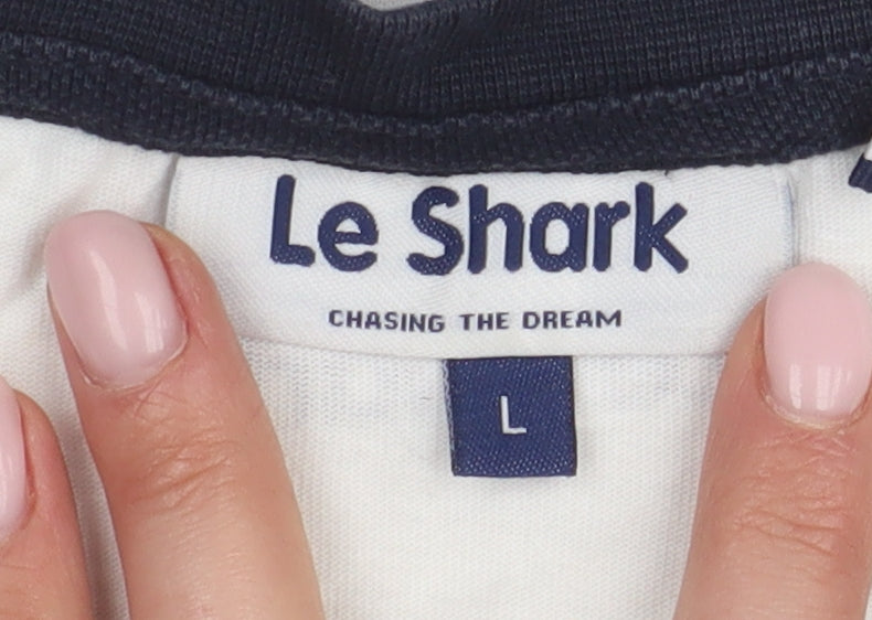 Le Shark Men's Grey Crew Neck T-Shirt Large