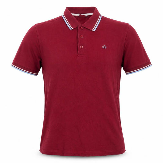 Merc Men's Red Polo Shirt, Size S, Cotton, Solid Casual