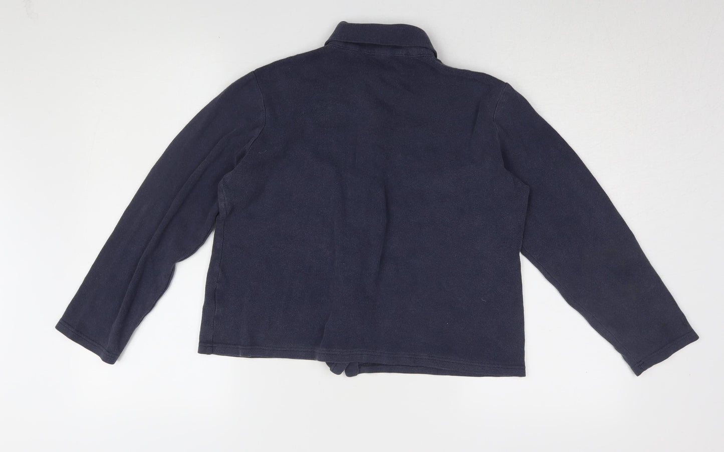 Cotton Traders Women's Blue Button-Up Shirt, Size 12, Long Sleeve
