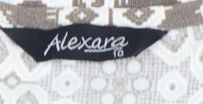 Alexara Women's Beige Geometric T-Shirt, Size 10 Regular