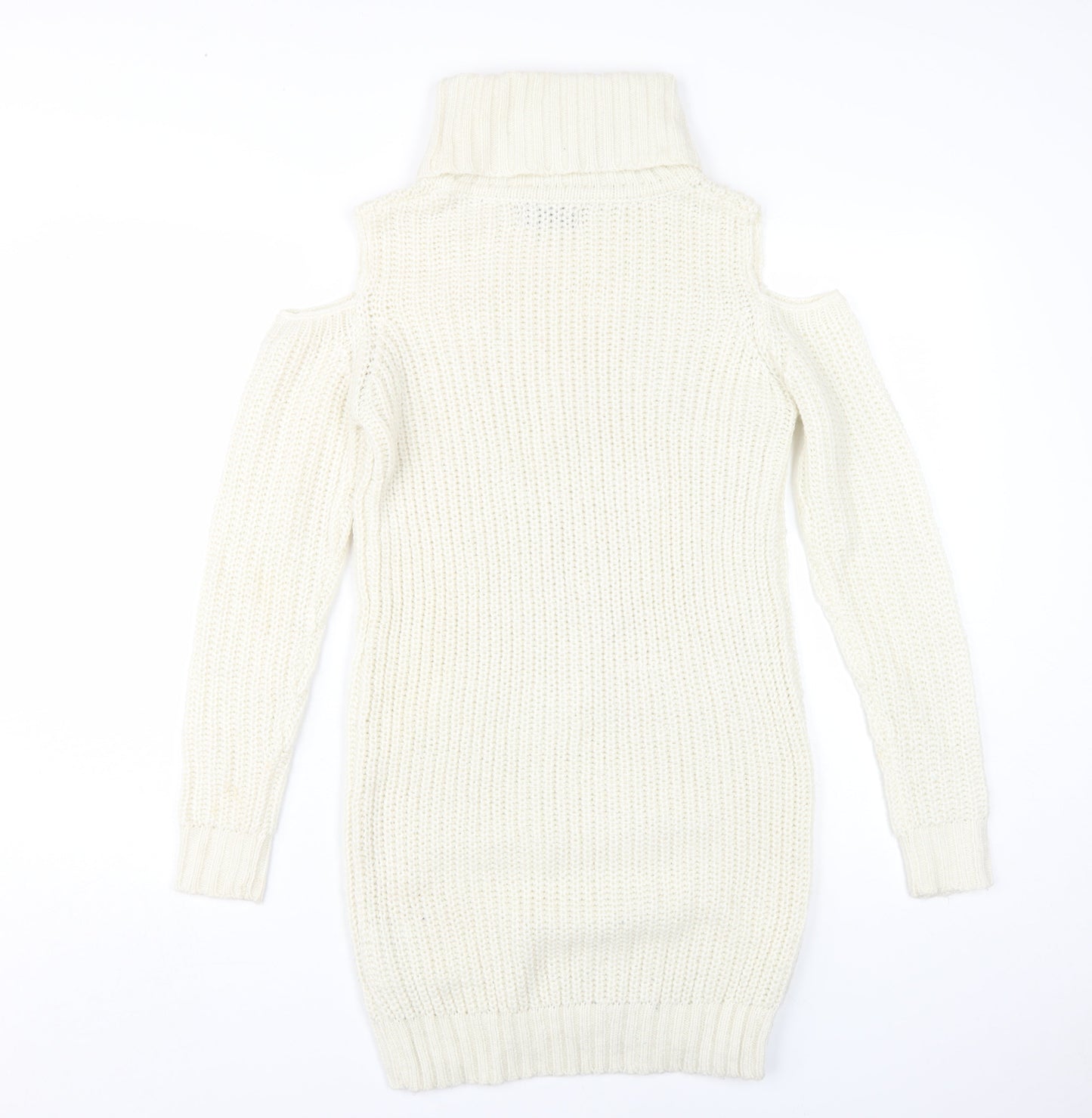 Fashion Union Women's Ivory Roll Neck Pullover Jumper