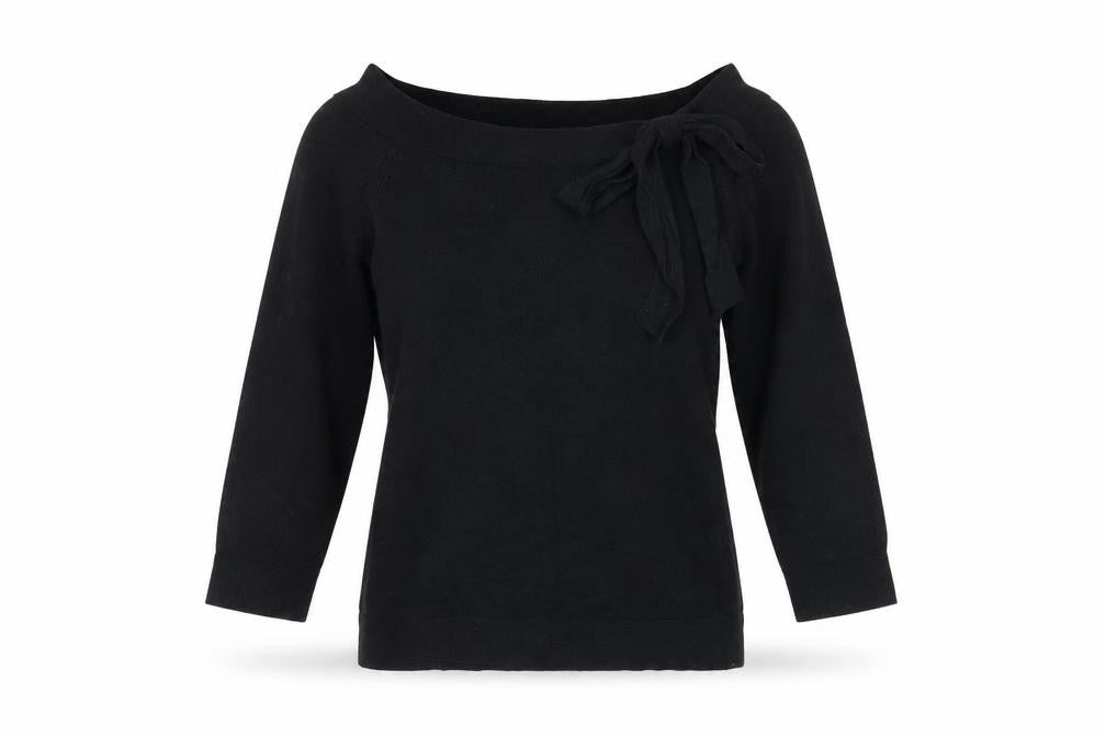 Marks and Spencer Women's Black Bow Blouse Size 10 Basic