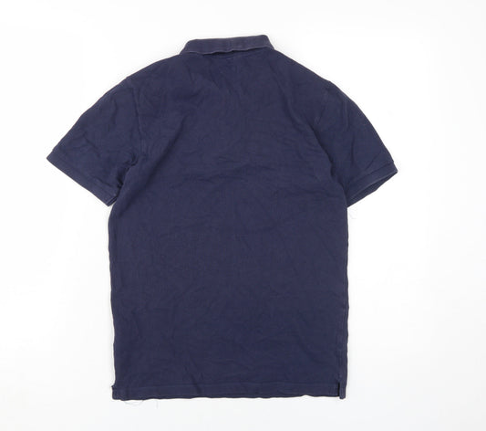 Next Men's Blue XS Polo Shirt with Logo Accent