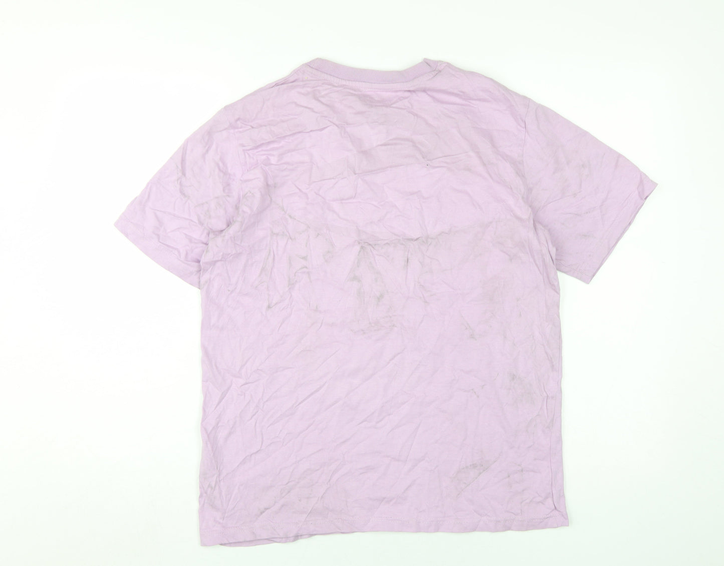 BoohooMAN Men's Purple Crew Neck T-Shirt, Size M