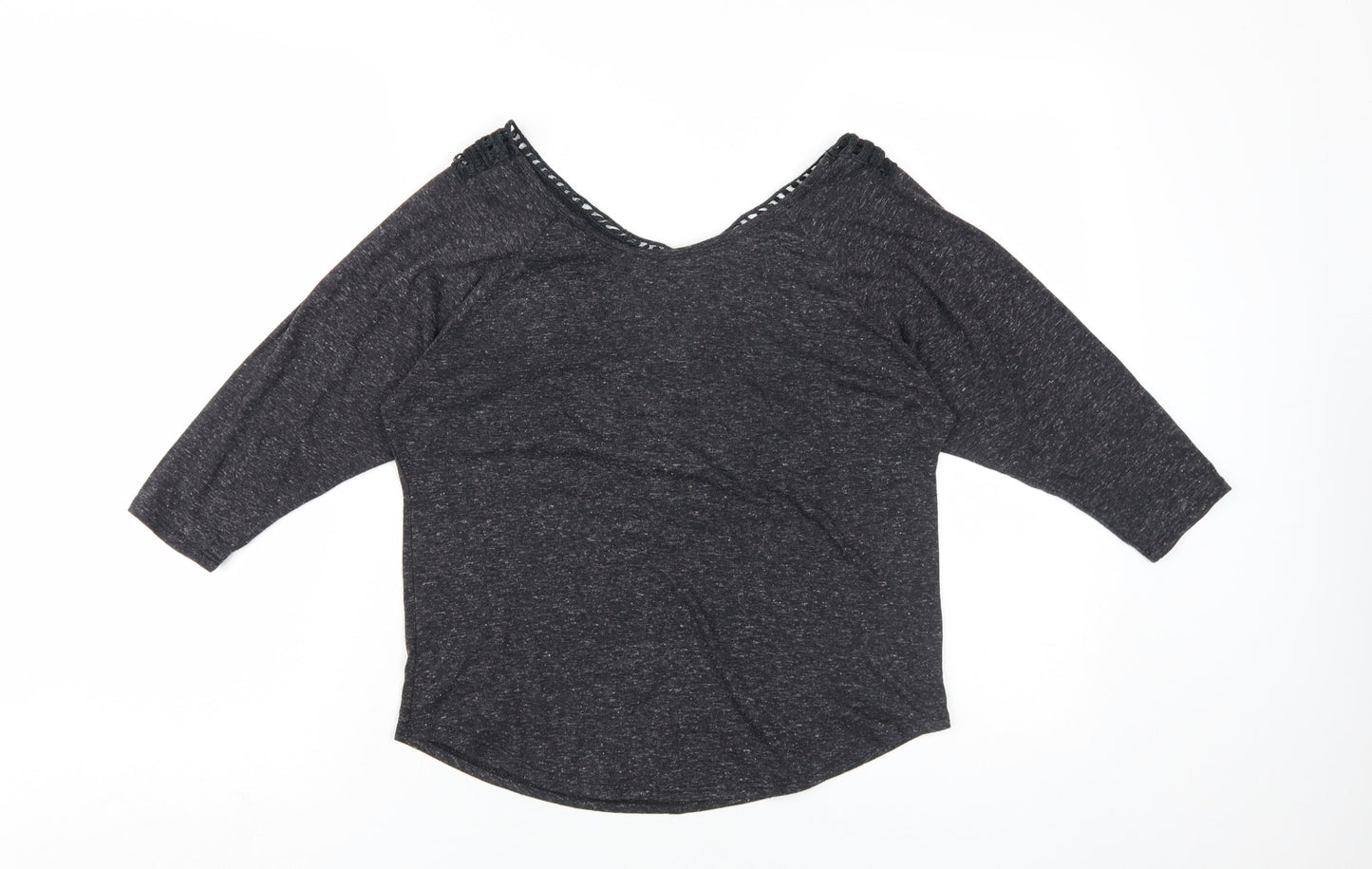 Ginger G Women's Black Crochet Blouse, Size S