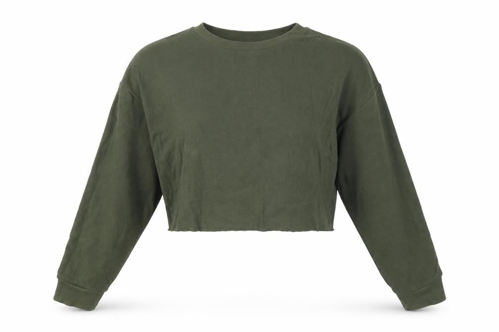 Zara Women's Green Pullover Sweatshirt Size 10