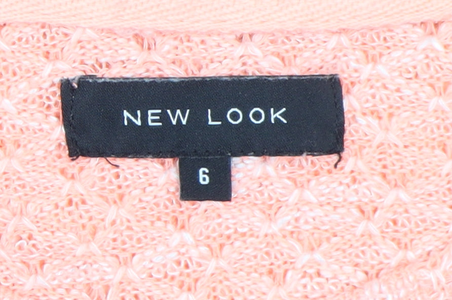 New Look Women's Pink 3/4 Sleeve Basic T-Shirt, Size 10