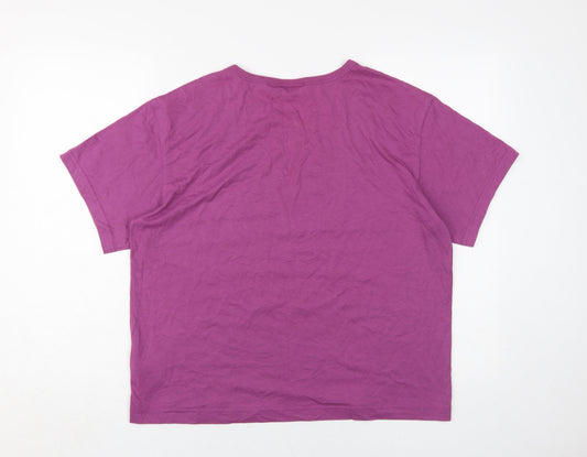 Unisex Adultss UK Size XS Weekday Purple Polyester Blend T-Shirt
