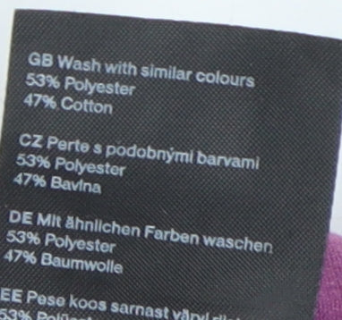 Unisex Adultss UK Size XS Weekday Purple Polyester Blend T-Shirt