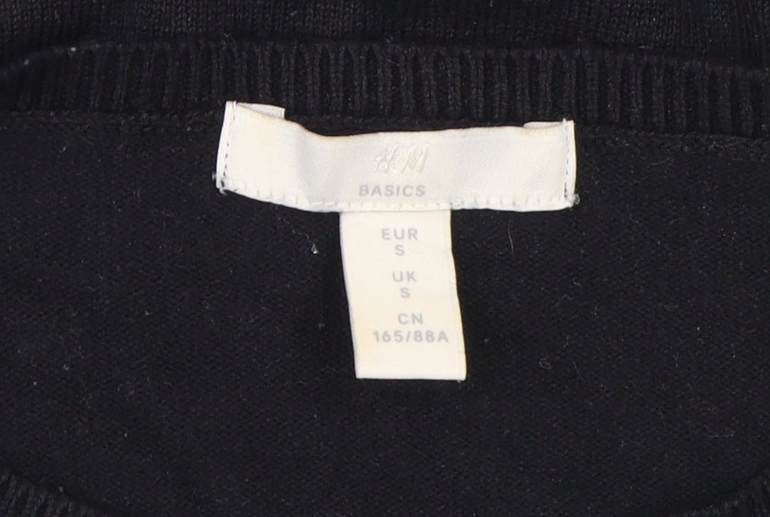 H&M Women's Black Crew Neck Jumper Size S