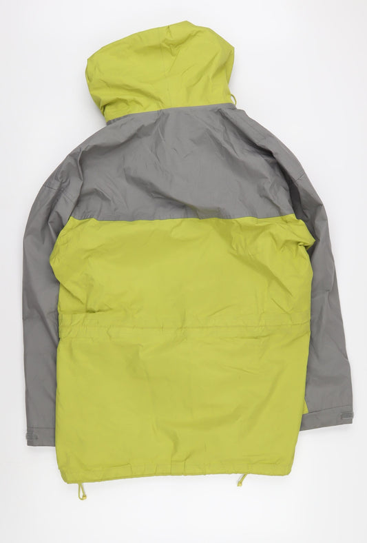 Being Casual Women's Green Grey Hooded Windbreaker Jacket Size 12