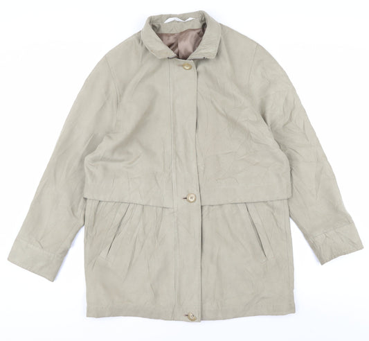 Vintage Marks and Spencer Beige Women's Mid-Length Coat