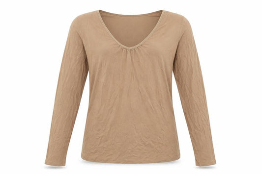 Womens UK Size M Banana Republic Beige Cotton Blend T-Shirt