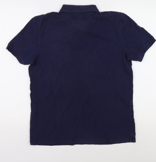 Lyle & Scott Men's Blue Polo Shirt - Medium Size