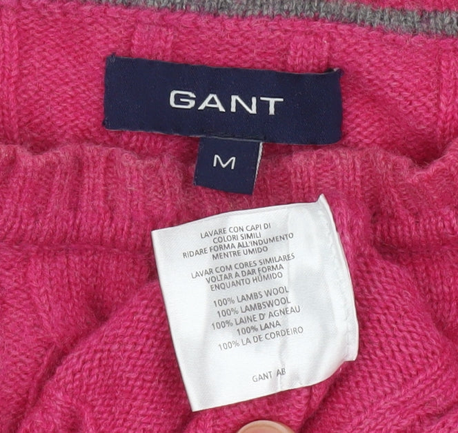 GANT Women's Pink Wool Cable-Knit Jumper M