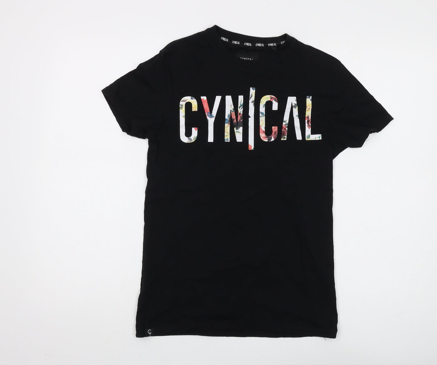 CYNICAL Unisex Black XS Cotton Basic T-Shirt