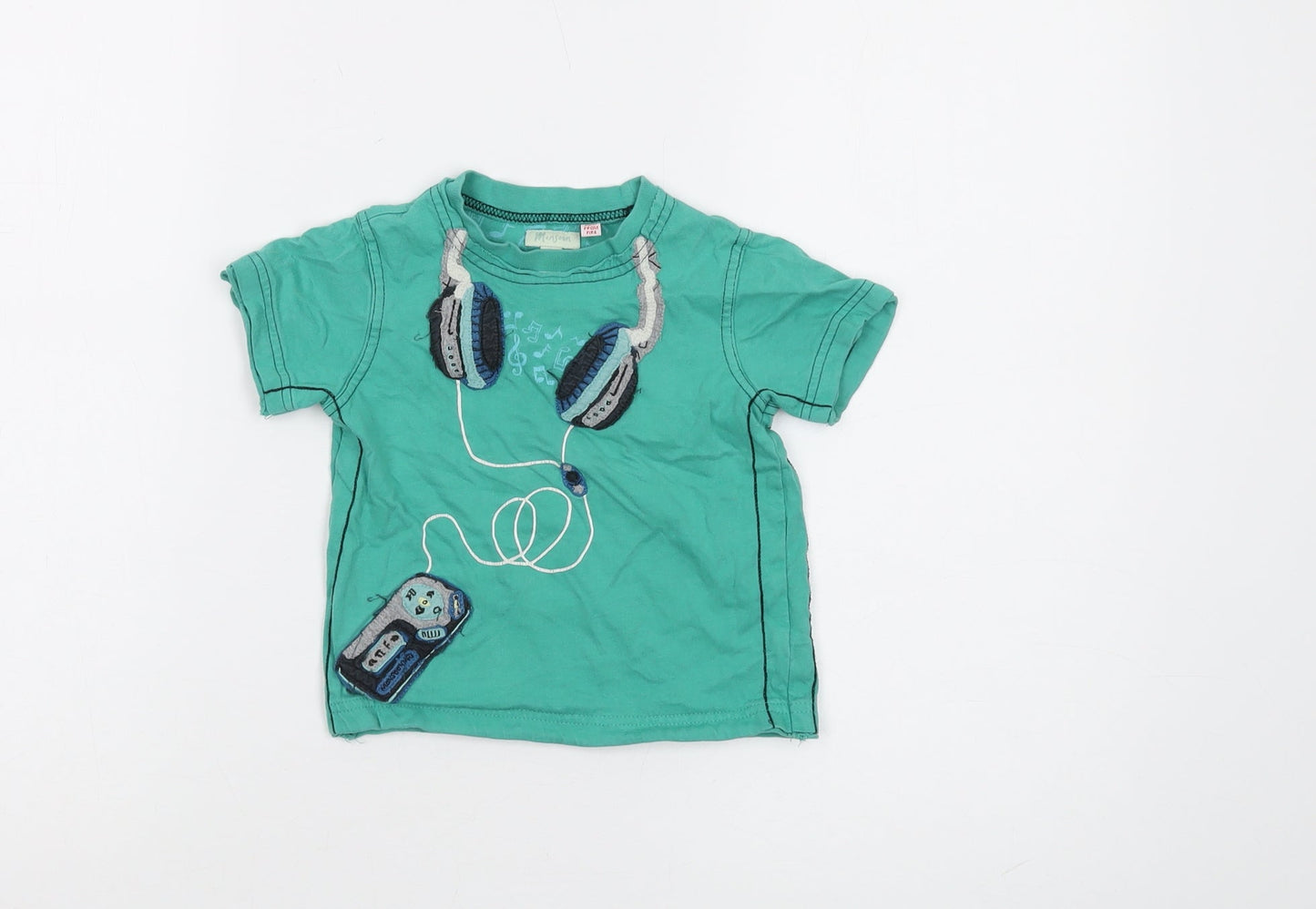Monsoon Unisex Green Music T-Shirt 18-24 Months