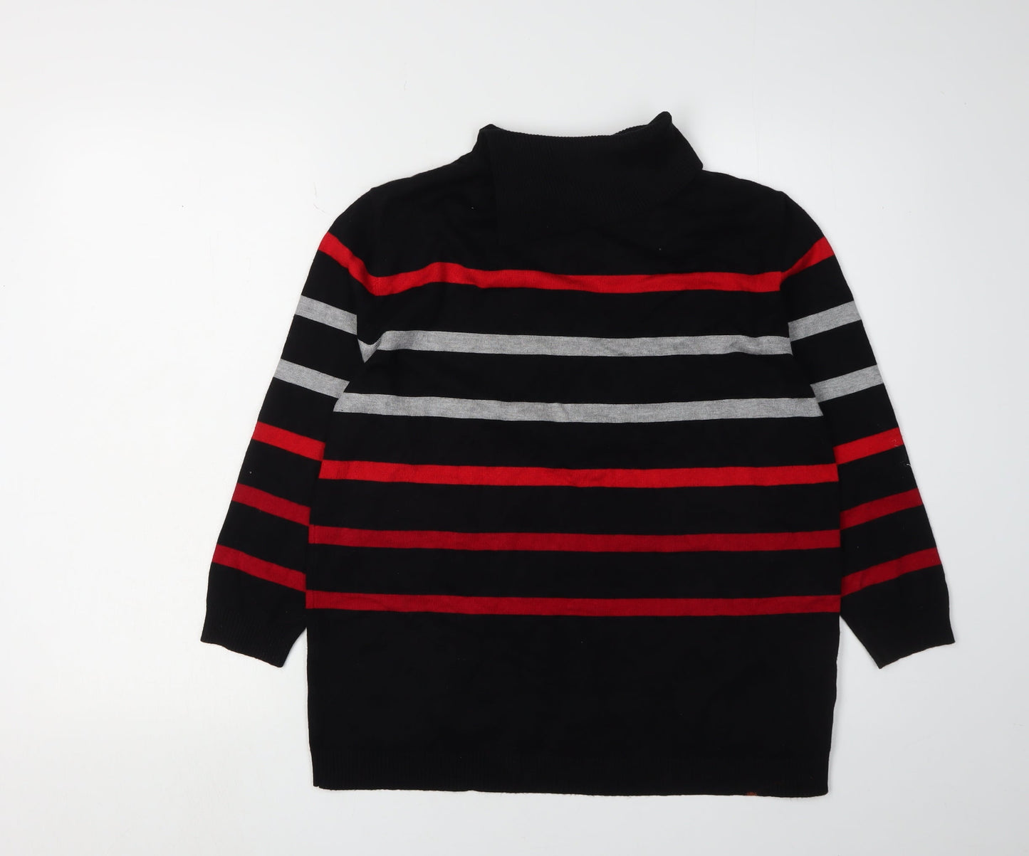 CLAUDIA.C Women's Black Striped Pullover Jumper, Size M