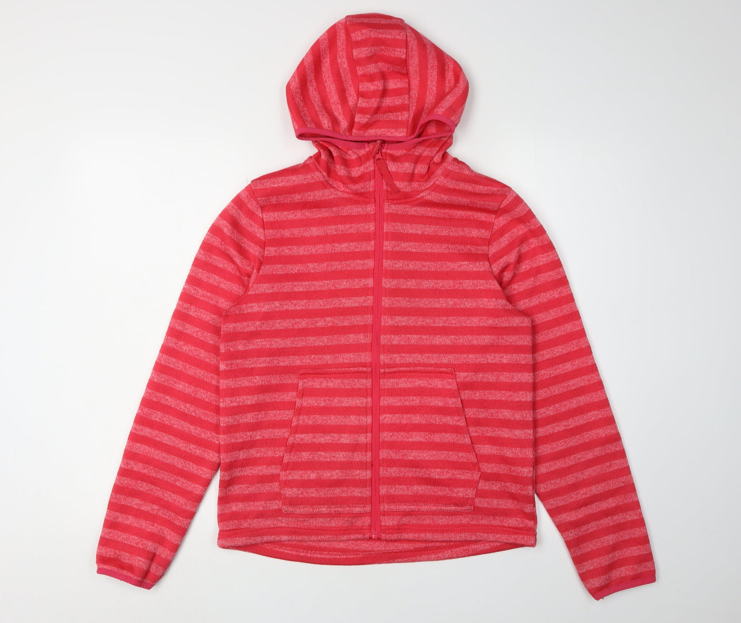 HIGEAR Women's Red Striped Hooded Basic Jacket Size 6