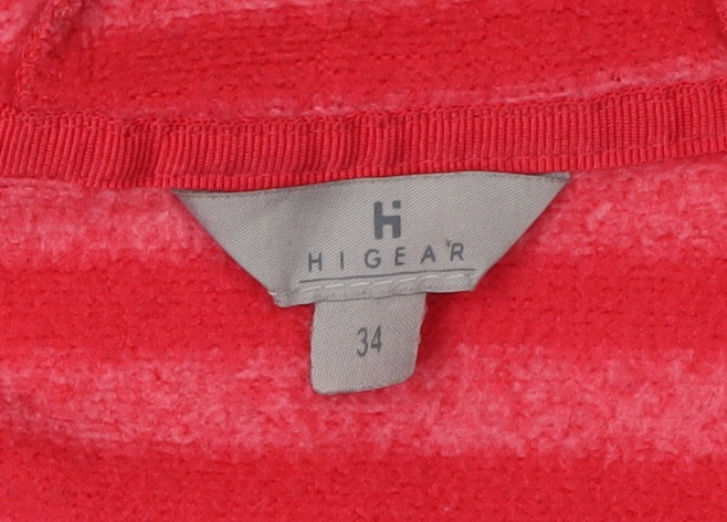 HIGEAR Women's Red Striped Hooded Basic Jacket Size 6