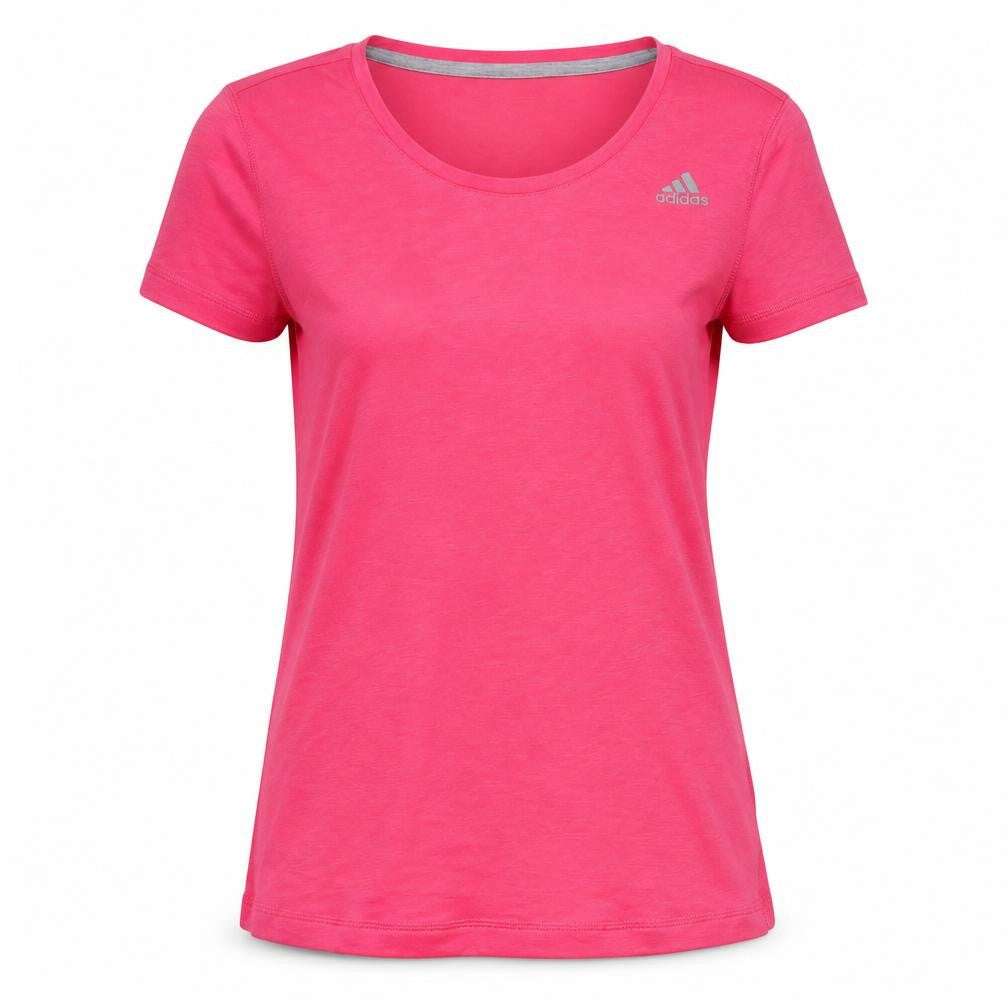 Front view of Adidas Women's Pink T-Shirt S Regular Fit