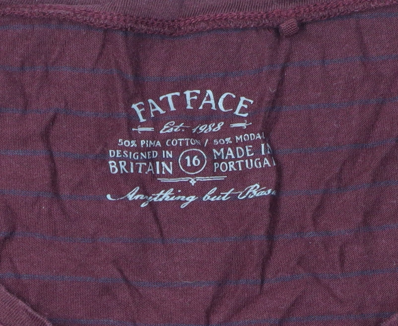 FatFace Women's Red Basic T-Shirt Size 16