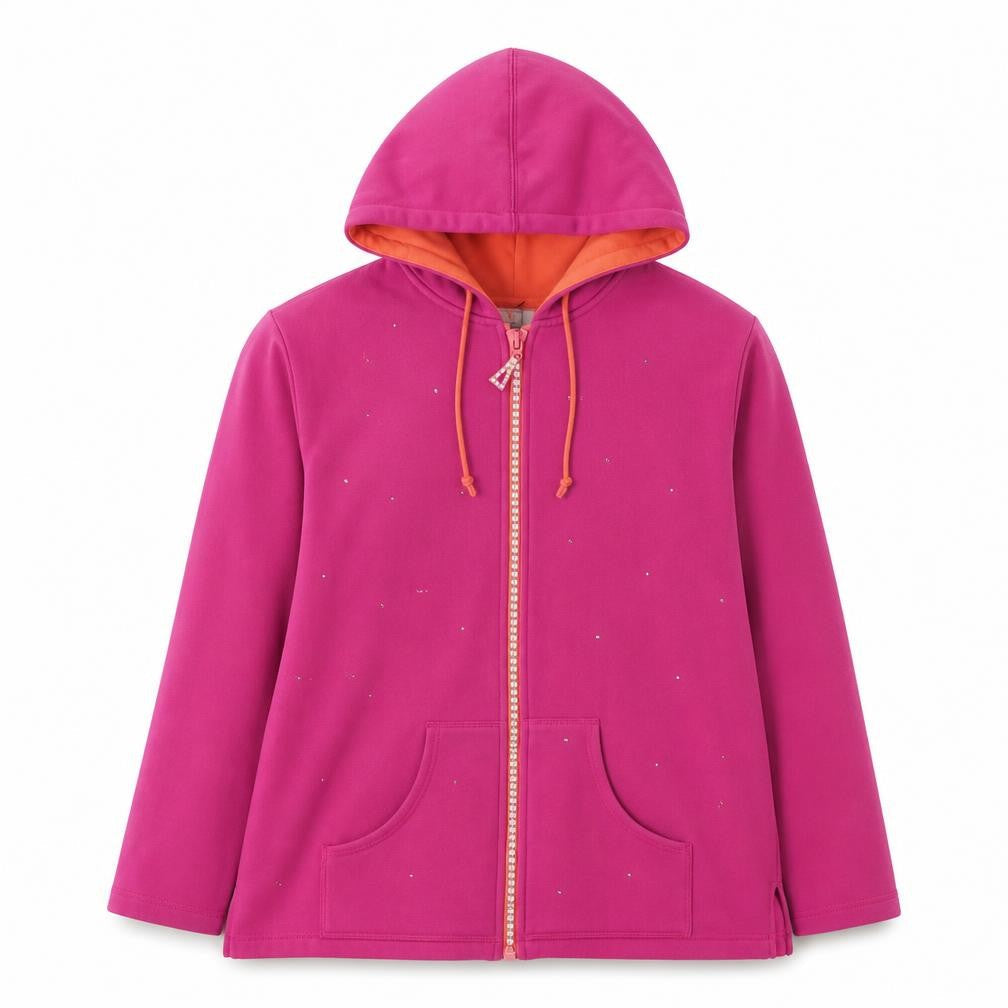 Quotes Factory Women's Pink XL Full Zip Hoodie