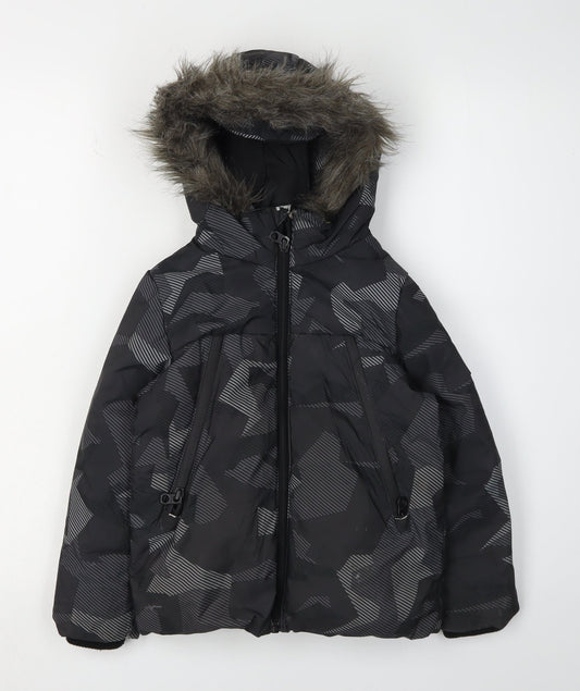 Next Boys Black Puffer Jacket 3 Years Hooded Winter