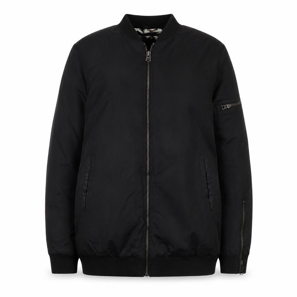 Pull&Bear Women's Black Bomber Jacket Size 12